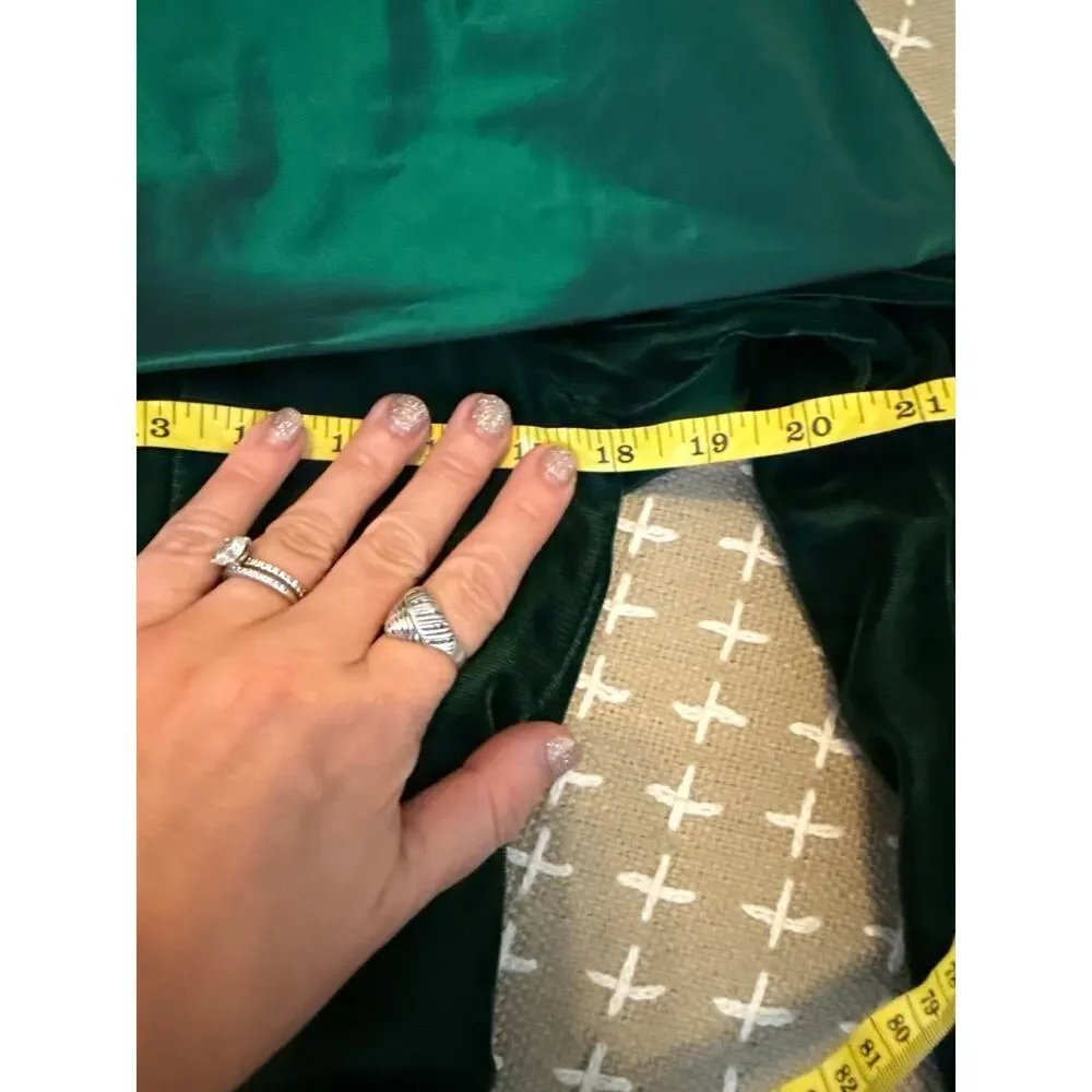 NWT Vintage Night Way Emerald Green Velvet Skirt Suit Set Size 10 Holiday Formal